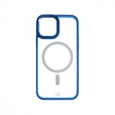 Estuche el rey magsafe con la función iphone 12 pro con borde color transparente / azul