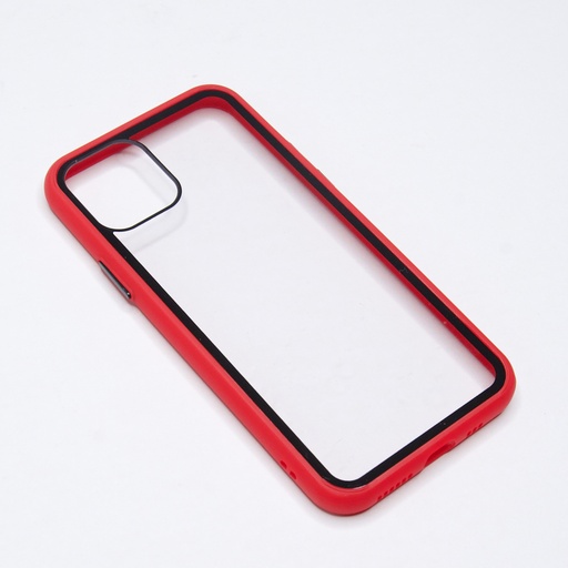 [07-031-011-0036-0227] Estuche el rey iphone 11 pro con marco color transparente / rojo